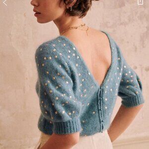 Sezane Dolly Cardigan Bleu / Doré - Size M